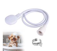 Bath Sink Single Tap Shower Attachment Head Hose Spray, Portable Handheld Shower Head with Clamps Dog Pet Showerhead Single Tap Hand Held for Bath Taps Dog Shower Camping Shower(1.3M/White)