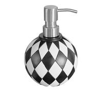 Bath Soap Dispenser,Black and White Checkerboard Pump Bottle - Bathroom Soap Dispenser with Stainless Steel Pump, Lotion and Liquid Soap Dispenser for Bathroom Countertop