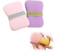 Bath Soap Sponge, Bath Body Exfoliating Soap Bag, Exfoliator Scrubber Pouch, Body Scrubber Shower Sponge Exfoliating Mesh Pouf for Women and Men Bathing Accessories (Purple+Pink B)