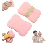 Bath Soap Sponge, Bath Body Exfoliating Soap Bag, Exfoliator Scrubber Pouch, Body Scrubber Shower Sponge Exfoliating Mesh Pouf for Women and Men Bathing Accessories (Pink A)