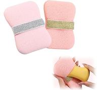Bath Soap Sponge, Bath Body Exfoliating Soap Bag, Exfoliator Scrubber Pouch, Body Scrubber Shower Sponge Exfoliating Mesh Pouf for Women and Men Bathing Accessories (Pink A+Pink B)