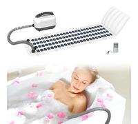 Bath Spa Massage Mat, Home Surfing Massage Bubble Bath Mat with Inflatable Pillow, 6 Gear Adjustment, Remote Control, Portable Spa Bathtub Mat with Suction Cup Bottom