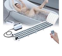Bath Spa Massage Mat, Non-Slip Bath Mat, 6-Speed Adjustment, 114 Bubble Nozzle, Comfort Massage/Automatically Close, for Relax Your Muscles(124 * 43CM),White