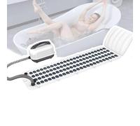 Bath Spa Massage Mat: Portable Bubble Bath Machine for Tub - Body Bubble Bath Machine with Anti-Slip Mat, Electric Air Pump, Inflatable Pillow and Remote, Home Large Size