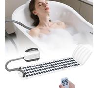 Bath Spa Massage Mat, with 114 Air Jets, 6 Speed Settings, Bubble Massage Pad with Pillow & Suction Cups, Home Spa System with Remote Control, ABS+PVC Durable Material