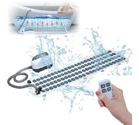 Bath Spa Massage Mat with 9 Gear Adjustment and Bubble Machine, Non-slip Bath Mat with Inflatable Pillow & Remote - Home Surfing Massage Bath Mat for Loosening Tight Muscles