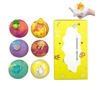 Bath Splash Cubes, Surprise Animal Fizz Balls, 6 Pack Dissolving Bath Toys with Hidden Figures, Soft Foam Water Play Set, Colorful Oceanz Style Design for Home Baths Time Fun Use