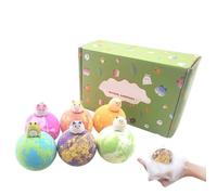 Bath Splash Cubes, Surprise Animal Fizz Balls, 6 Pack Dissolving Bath Toys with Hidden Figures, Soft Foam Water Play Set, Colorful Oceanz Style Design for Home Baths Time Fun Use