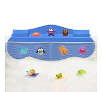 Bath Splash Guard, Bath Water Protection, Bath Shelf Toy Storage, Includes 4 Mesh Pockets and a Bathtub Play Shelf Area for Storing Bathroom Toys