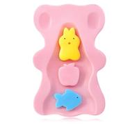 Bath Sponge, Anti-Slip Infant Bath Support Cushion, Soft Newborn Bathing Pad for Sink and Bathtub Use, Quick-Drying Portable Design, Pink Color