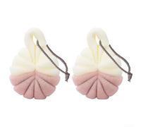 Bath Sponge Exfoliating Mesh Pouf 2 Pack - Soft Shower Ball & Body Scrubber for Silky Skin, Rich Lather Foam Bathing Essential, Reusable PE Loofah Puff 14cm Pink Blue(Pinkish)