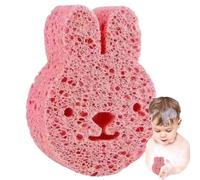 Bath Sponge for - 4.3" Cotton Scrubber & Wood Pulp Scrubber Soft Shower Brush, Dead Skin Remover with Ergonomic Handle | Body Wash Sponge for Babies and All