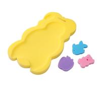 Bath Sponge - Luxurious New Born Bath Cushion, Gentle Baby Bath Sponge Pad | Slip Resistant Cozy Inffant Shower Mat, Esential New Born Care Bath Sponge with 1pc Bath Sponge Mat and 3 Bath Sponges