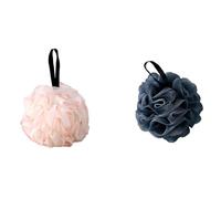 Bath Sponge Shower Puff Sponges Set of 2 with 10 Hooks Bath Sponge Loofah Mesh Body Scrubber for Gentle Exfoliating and Rich Lather in Daily Shower