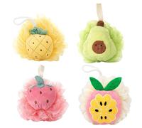 Bath Sponge, Shower Sponge for Kids Bath Sponge, Soft Body Sponge for Gentle Skin Care, 4-Piece Bath Sponges Set with Quick Lather Generation