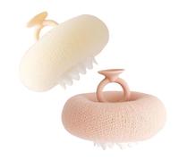 Bath Sponge, Suction Cup Body Sponges for Bathing, 2 in 1 Soft Cleansing & Gentle Exfoliation with Sunflower Shape, Scrubber Loofah for Women, Men, Girls, Bathroom and Spa, 4.33x1.18 Inches