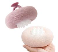 Bath Sponge Sunflower Design - 11 x 11 x 3 cm 2-in-1 Loofah, Practical Mesh Cleaning Ball Accessories, Durable PP + PVC Shower Brush Secures Skin Smoothing | Comfortable Suction Cup Safe Storage