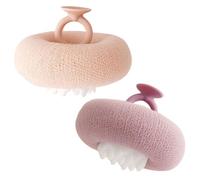 Bath Sponge Sunflower Design Shower Sponge Body Scrub 2 Pieces Suction Cup Mesh Ball for Women Men Bath Time After Training Gym Travel Home Hotel Spa