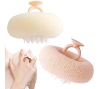 Bath Sponges for Shower Sunflower Type - 2 in 1 Shower Loofah | Suction Cup Mesh Scrubber Ball for Women Men Boys Bath Time Post-Workout Gym Travel Home Hotel Beach Spa