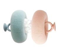 Bath Sponges for Shower Sunflowers Type - 2 in 1 Shower Sponge - 2 Pieces Suction Cup Mesh Ball for Women Men Bath Time After Training Gym Travel Home Hotel Spa