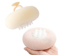 Bath Sponges for Shower Sunflowers Type - 2 in 1 Shower Sponge, 2 Pieces Suction Cup Washing Brush Mesh Scrubber for Children Adults Travel Home Hotel Spa After Training Bath Time