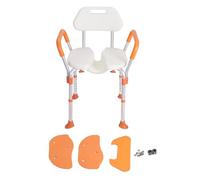 Bath Stool Chair Tub Safety Shower Round Seat with U Shaped Groove Non Slip Stable Suction Cup for Elderly Pregnant Women Aluminum Alloy