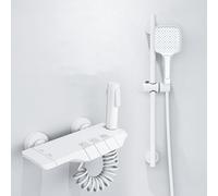 Bath Tap and Shower Mixer Set Hot and Cold Wall Mounted Shower & Bath Taps Shower Mixer Tap Set for Bath Shower Hose and Head Silver (Silver
