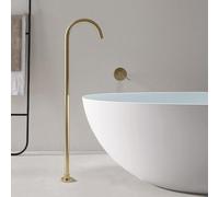 Bath Tap Floor Standing Bath Taps Hot and Cold Brass Single Handle Wall Faucet Concealed Free Standing Bath Tap for Bathroom Brushed Gold
