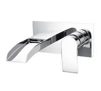 Bath Taps Wall Mounted Waterfall Mixer Filler Tap Chrome Bathroom Wall Mount Tub Tap Bathtub Faucet Modern 1/4 Turn Single Lever Silver Monobloc Mono