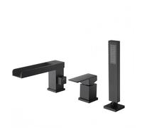 Bath Taps with Shower Attachment Waterfall Black Bathroom Taps Bath Faucet 4PCS (3pcs)