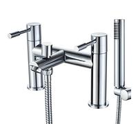 Bath Taps with Shower,Luckyhome Bath Shower Filler Mixer Tap Double Lever Chrome Solid Brass Faucet