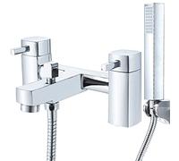 Bath Taps with Shower,NewEast Bathroom Square Tub Mixer Taps Dual Lever Bath Filler Tap Chrome