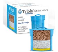 Bath Tech 3000-2R Replacement Bathtub Water Filter Cartridge | Zeolite Hard Water Softener | Reduces Chlorine, Fluoride & Heavy Metals | Improves Water Flow +20% | 1 Pack