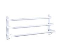 Bath Towel Bars Aluminum Bathroom 3-Tiers Ladder Towel Rack Wall Mount Towels Shelves, White/50Cm