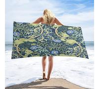 Bath Towel Botanical Garden Plants Herbs Flowers William Morris Style Pattern Beach Towel Summer Men Pool Blanket, For Camping, Home, Yoga, 80x130cm