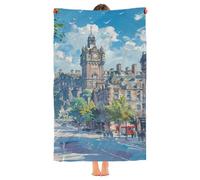 Bath Towel Edinburgh City Royal Mile Microfiber Bath Sheet Thin Lightweight Beach Sheets For Beaches Men Women Spa 80X130Cm
