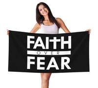 Bath Towel Faith Over Fear Holy Writ Scripture Verse Christianty Microfiber Beach Sheets Super Absorbent Beach Towel For Beaches Spa Men Women 80X130Cm