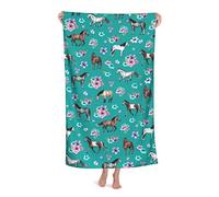 Bath Towel Horse Pattern Floral Print Little Girls Room Horses Soft Bath Towel Highly Absorbent Towels Oversized Beach Towel 80X130CM