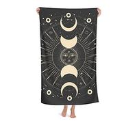 Bath Towel Moon Star Mystic Sun Astrology Tarot Goth Beach Towels Soft Absorbent Washcloths Quick Dry Luxury Hotel Quality Towelling for Adults Kids Bathroom Spa Gym Swim 31.5 x 51.2 Inch Oversized