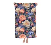 Bath Towel Peony Bloom Microfiber Beach Sheets Super Absorbent Beach Towel For Swimming Pools Beaches Spa 80X130Cm