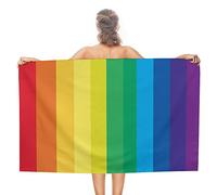 Bath Towel Rainbow Stripes Beach Towel Lightweight, Super Absorbent Personalized Pool Towels 130 x 80 cm For Swimming Shower Sports Travel