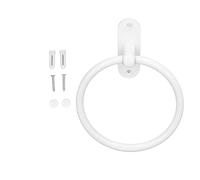 Bath Towel Ring,Hand Towel Holder Bathroom Towel Holder,Modern Round Towel Hanger Wall Mounted, Aluminium Alloy Space Saving White Elegant Style Washroom Hand Towel Rings for Hotel