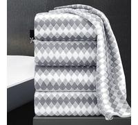 Bath Towel Set Gray 4Pack-35x70 Towel,600GSM Ultra Soft Microfibers Bathroom Towel Set Extra Large Plush Bath Sheet Towel,Highly Absorbent Quick Dry Oversized Towels Spa Hotel Luxury Shower Towels