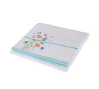 HOMESCAPES 100% Turkish Cotton 'Floral Butterfly' White Bath Towel Colourful Butterfly and Flowers