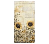 Bath Towel Vintage Country Wild Sunflower Bee Microfiber Beach Sheets Super Absorbent Beach Towel For Beaches Spa 80X130Cm