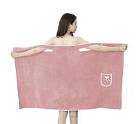 Bath Towel Wrap - 15 Inch Servitt Wrap, Adjustable Body Wrap, Coral Cotton Fleece Servant Wrap | Portable Shower Bathrobe, ser