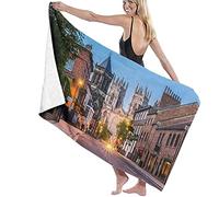 Bath Towel,York Evening City Bath Towel Large Microfiber Bath Towel,Super Soft High Absorbent Quick-Drying for Sports Travel Gym B 130CM X 80CM