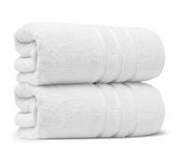 Bath Towels 600gsm Zero Twist Cotton | 2 Packs 70x120cm | Large Quick Drying & Highly Absorbent for Pool Spa Gym & Daily Use Luxe Hotel Quality (Snow White, 2)