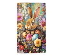 Bath Towels Easter Rabbits And Colored Eggs (3) Face Towels Soft Washcloth Quick Dry Head Wrap For Spa Home Gym 40X70Cm