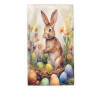 Bath Towels Easter Rabbits And Colored Eggs (4) Hand Towel Quick Dry Hair Towel Absorbent Face Towels For Home Spa Beach 40X70Cm